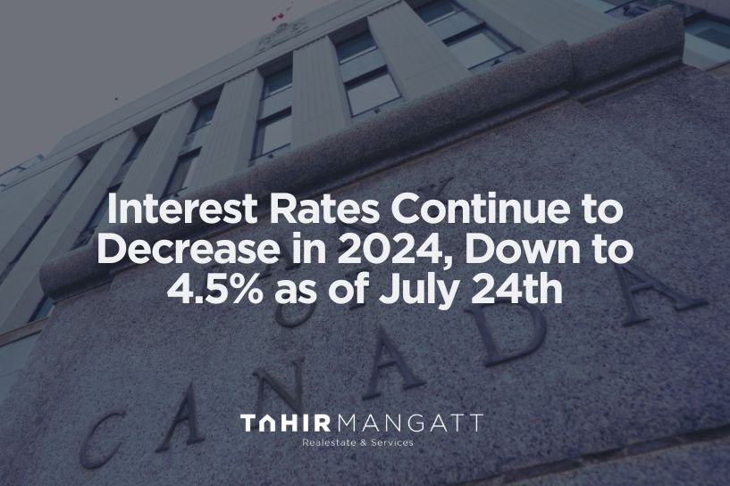 Interest Rates Continue to Decrease in 2024, Down to 4.5% as of July 24th